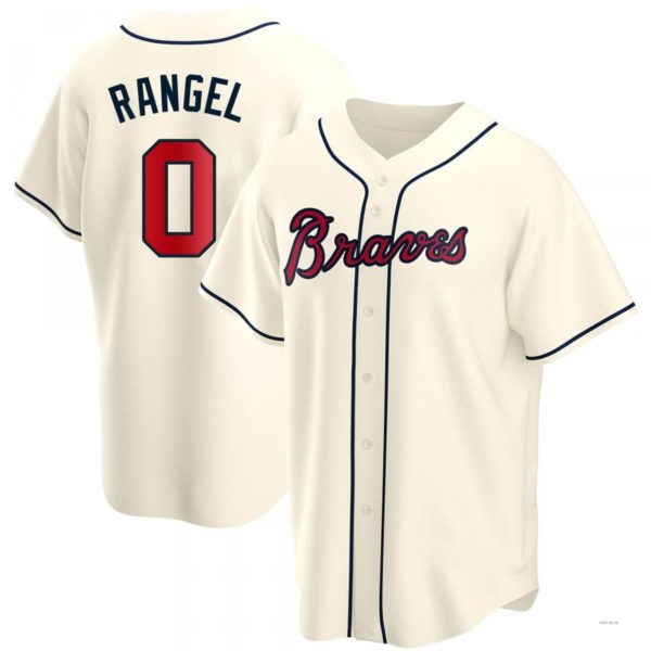 Custom #0 Cream ATL Baseball Shirt Top