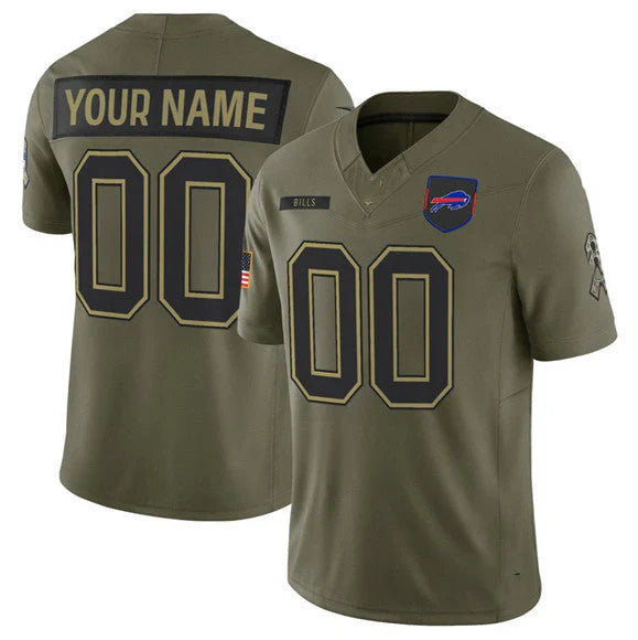 Custom Olive 2025 BUF Football Shirt Top