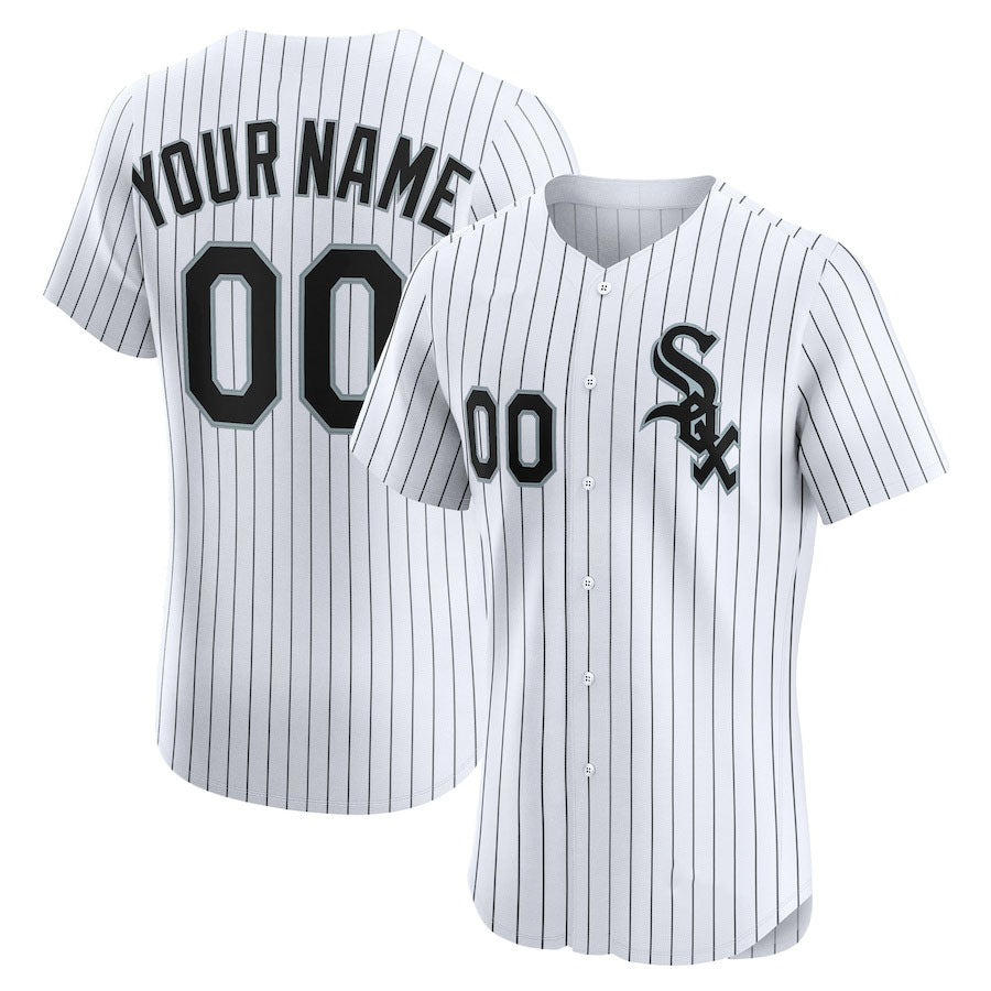 Custom White CWS Baseball Shirt Top
