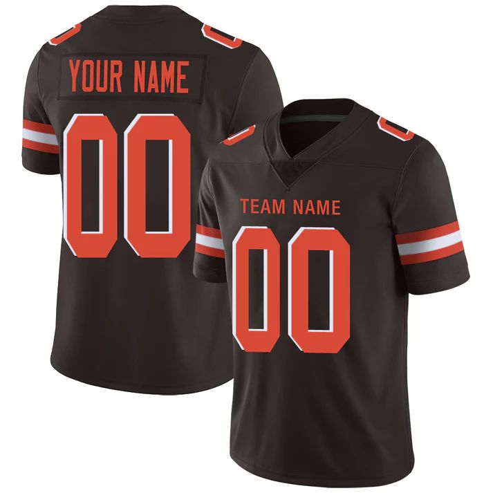 Custom Brown CLE Football Shirt Top