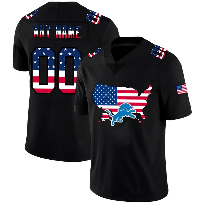 Custom Black DET Football Shirt Top