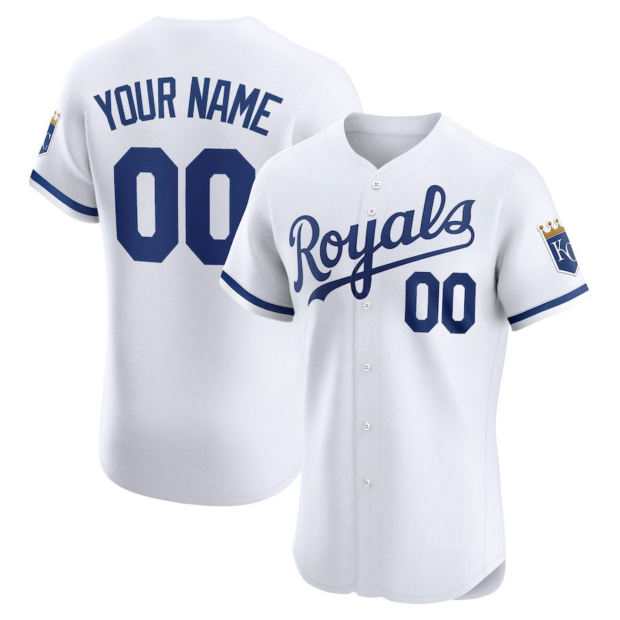 Custom White KC Baseball Shirt Top