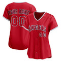 Custom Red LAA Baseball Shirt Top