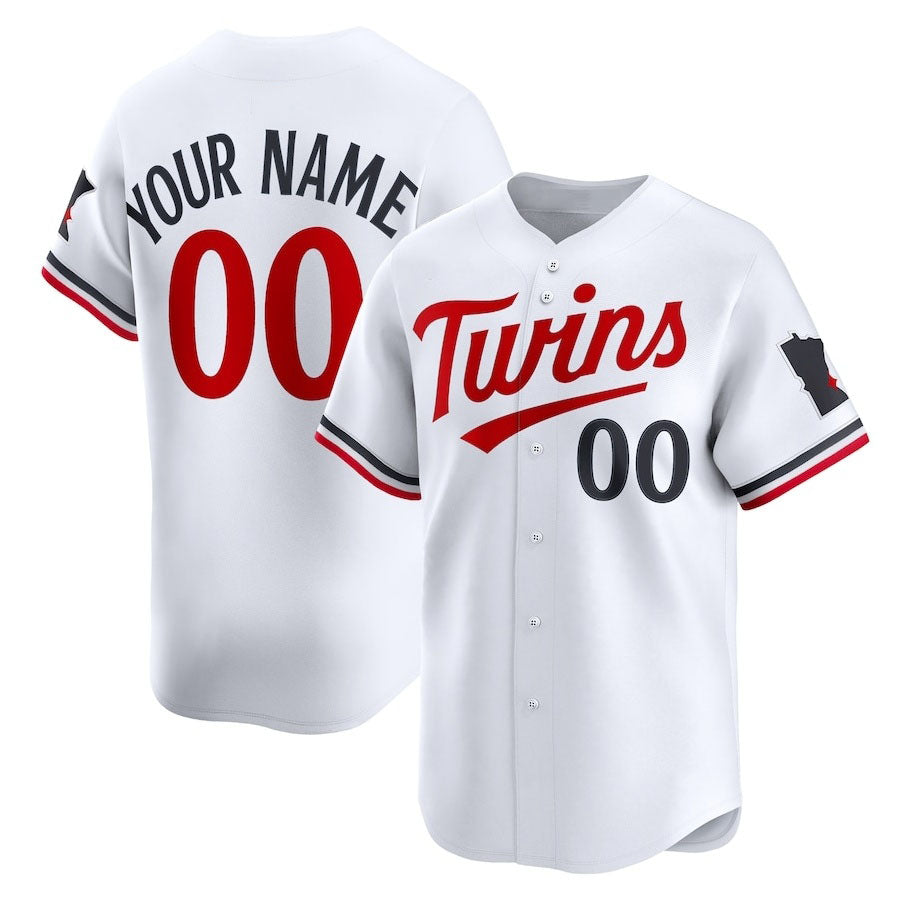 Custom White MIN Baseball Shirt Top