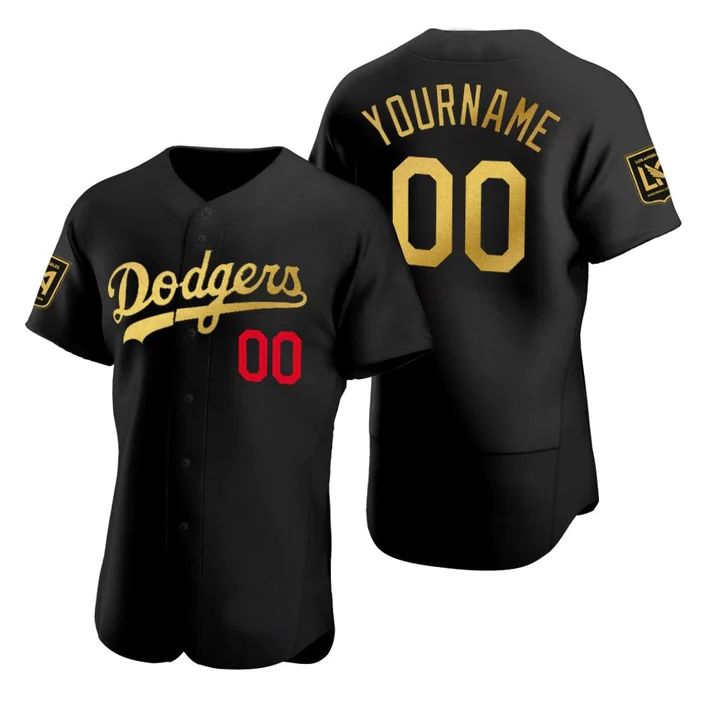 Custom Black LAD Baseball Shirt Top