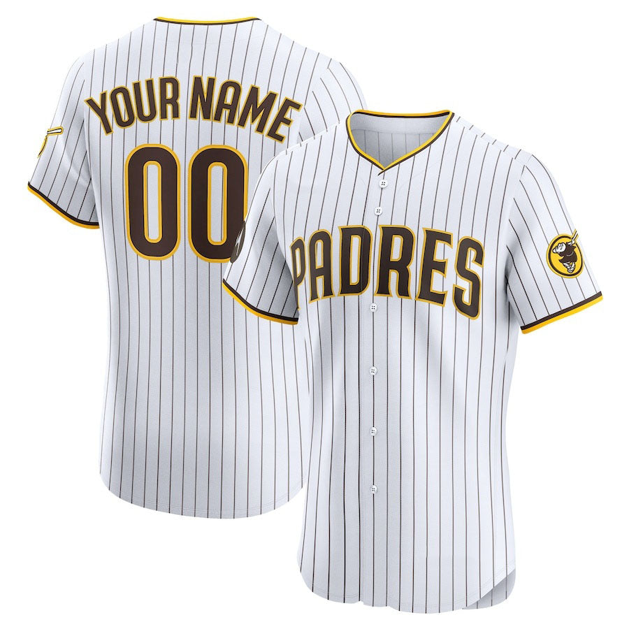 Custom White SD Baseball Shirt Top