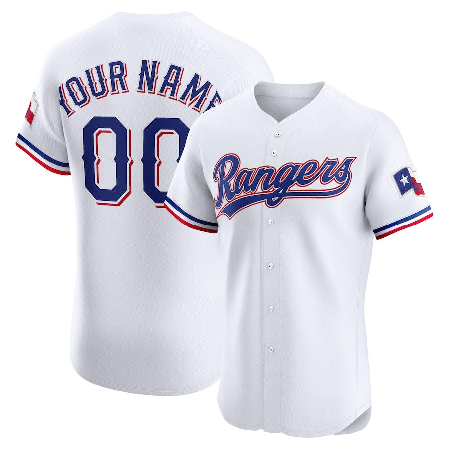 Custom White TEX Baseball Shirt Top