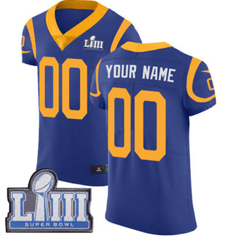 Custom Royal Blue Super Bowl LAR Football Shirt Top