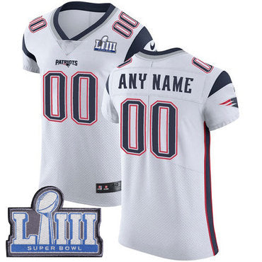 Custom White Super Bowl NE Football Shirt Top