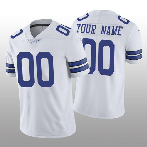Custom White DAL Football Shirt Top