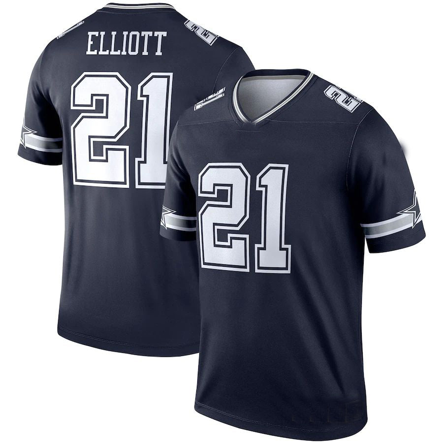 Custom #21 Navy DAL Football Shirt Top
