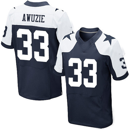 Custom #33 Navy Blue Throwback DAL Football Shirt Top