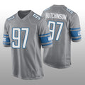 Custom #97 Silver 2022 DET Football Shirt Top