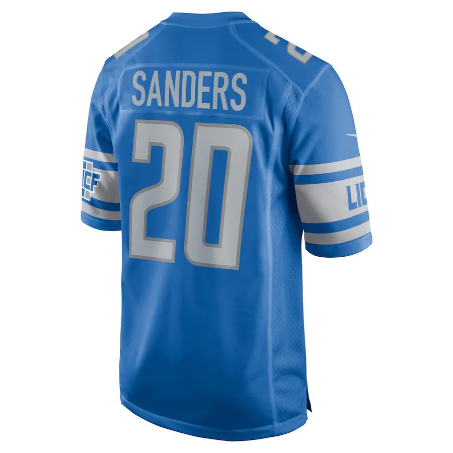 Custom #20 Blue DET Football Shirt Top