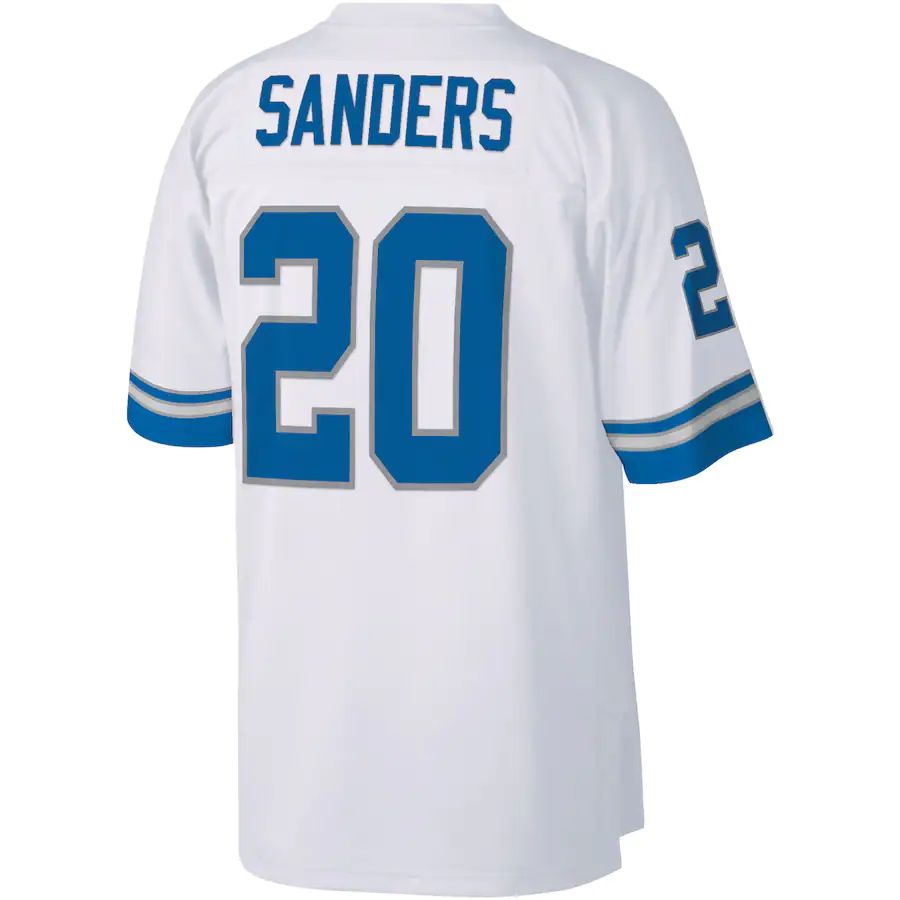 Custom #20 White DET Football Shirt Top