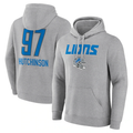 Custom #97 Gray DET Football Shirt Top