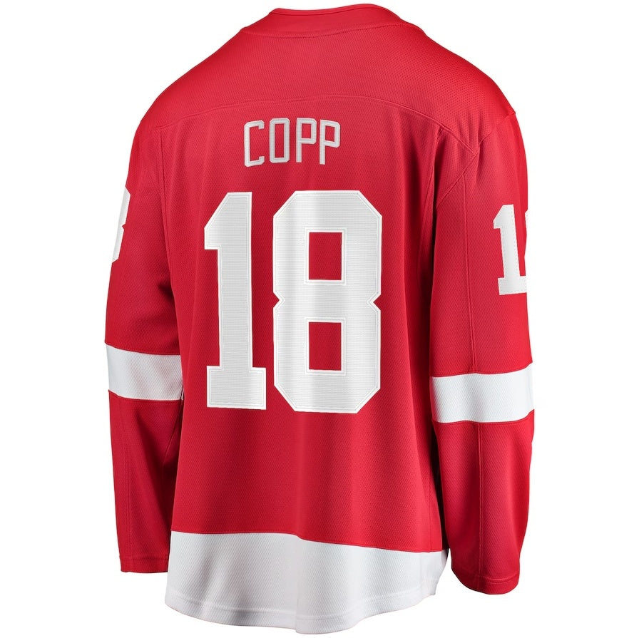 Custom #18 Red DET Hockey Shirt Top