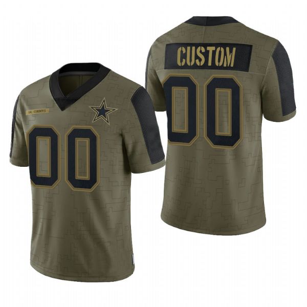 Custom Olive 2021 DAL Football Shirt Top