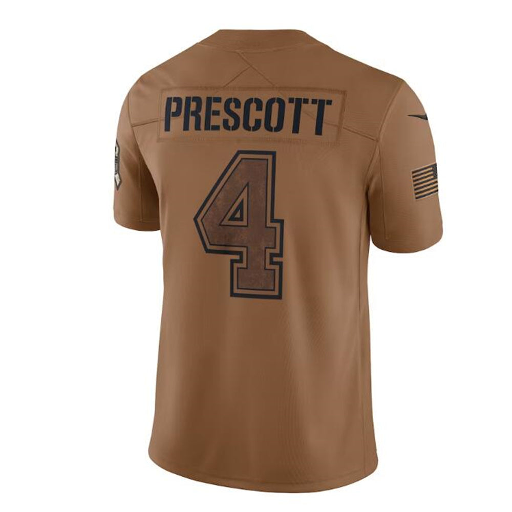 Custom #4 Brown 2023 DAL Football Shirt Top