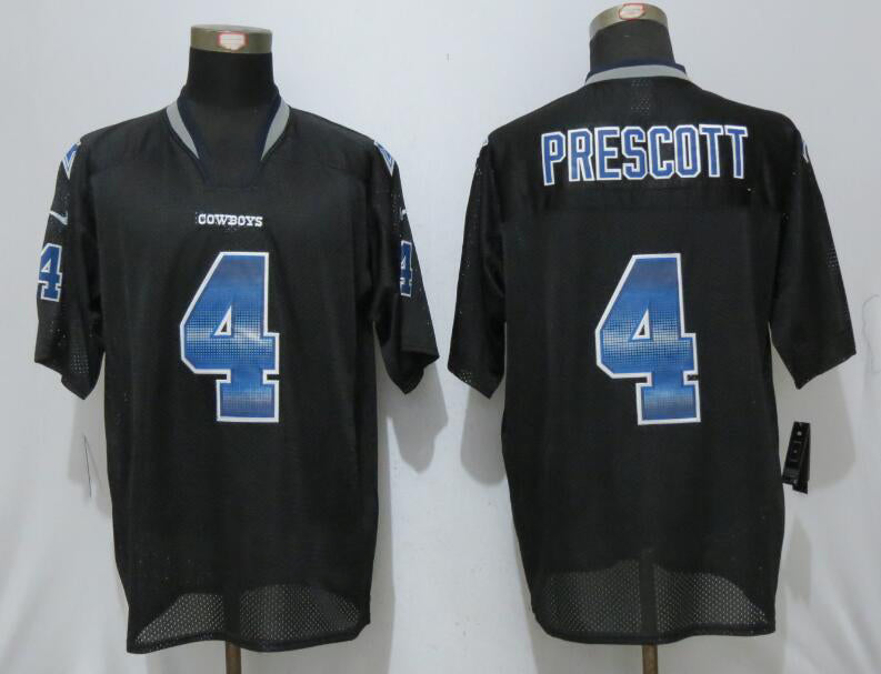 Custom #4 Black DAL Football Shirt Top