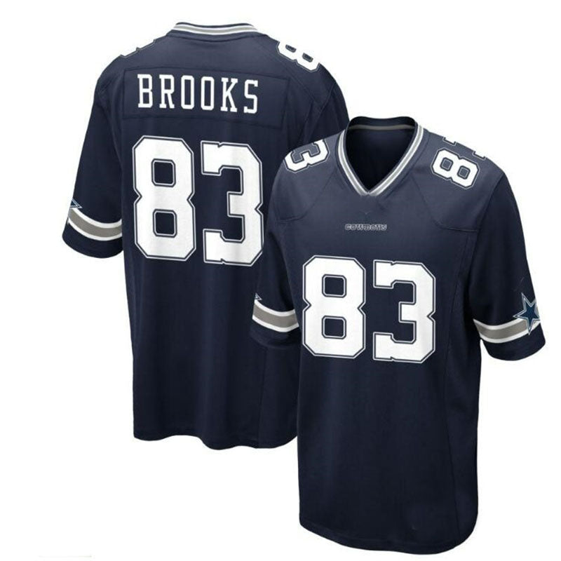 Custom #83 Navy DAL Football Shirt Top