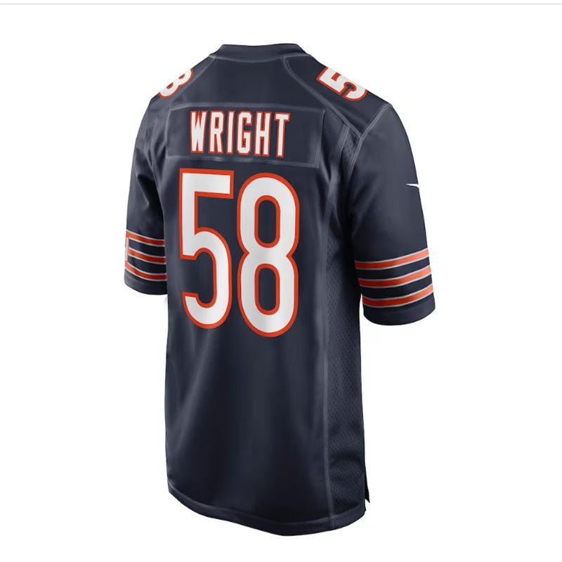 Custom #58 Navy 2023 CHI Football Shirt Top