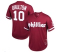 Custom #10 Burgundy PHI Baseball Shirt Top