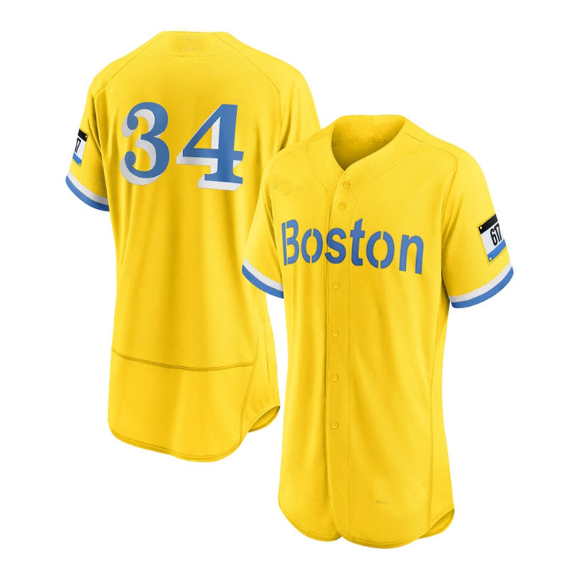 Custom #34 Red City Connect BOS Baseball Shirt Top