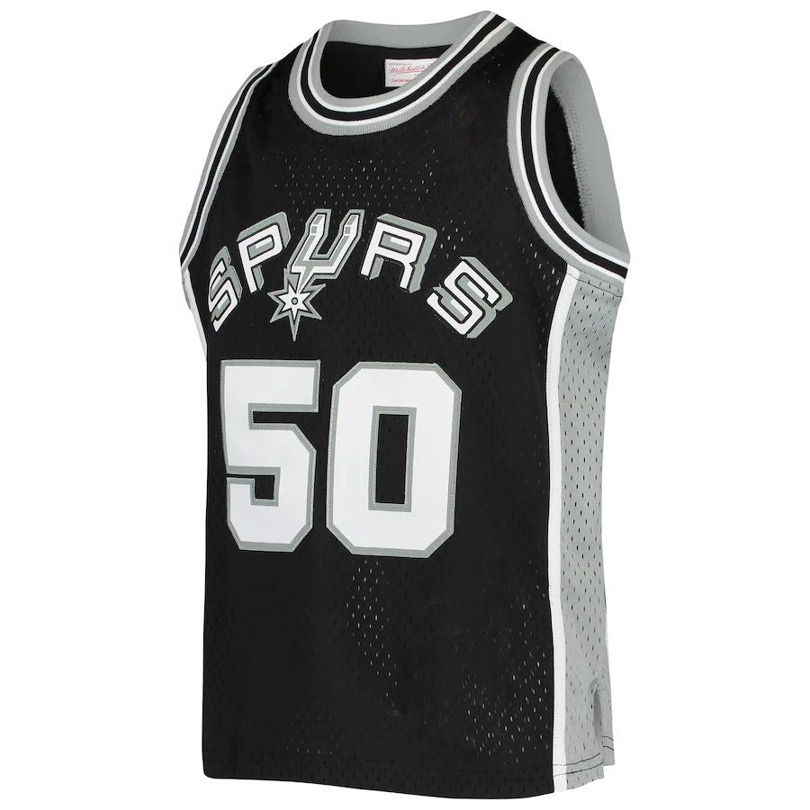 Custom #50 Black 1998 Throwback SAS Basketball Shirt Top