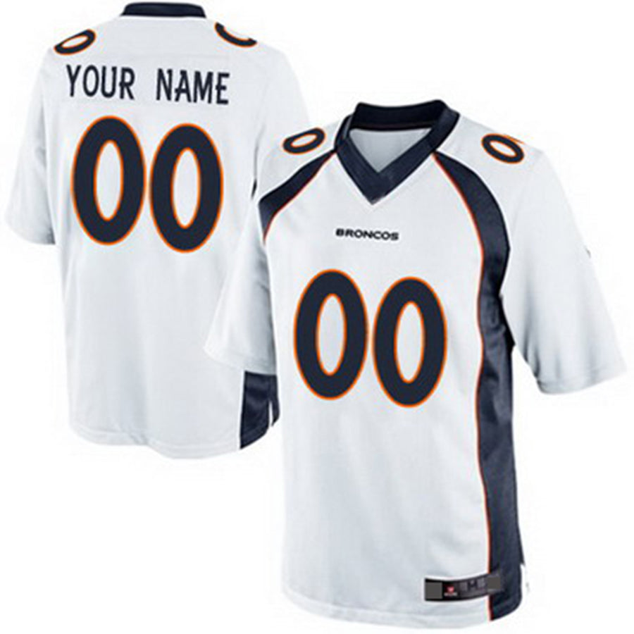 Custom White 2013 DEN Football Shirt Top