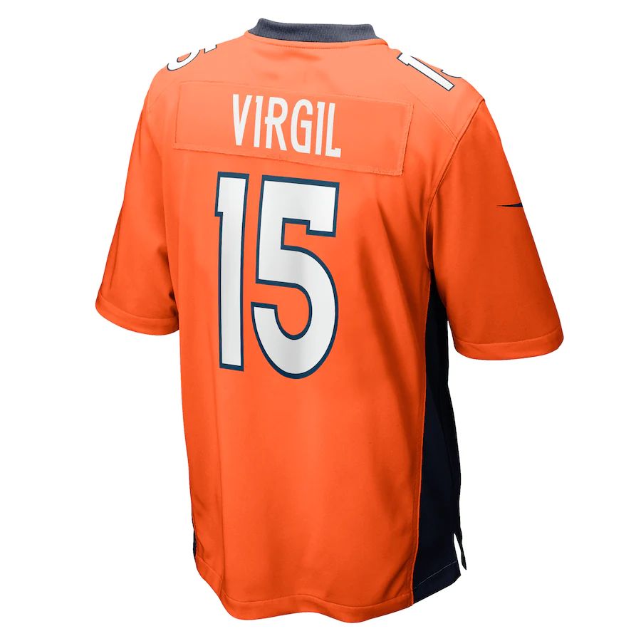 Custom #15 Orange DEN Football Shirt Top