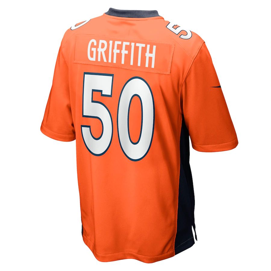 Custom #50 Orange DEN Football Shirt Top