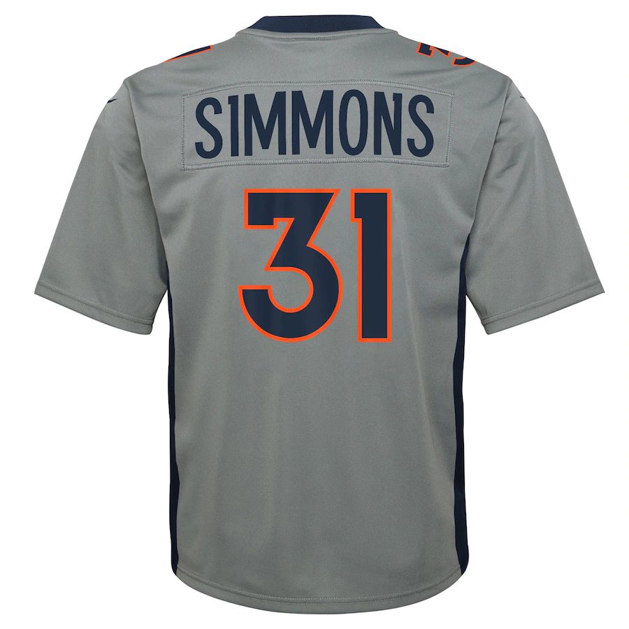 Custom #31 Gray DEN Football Shirt Top