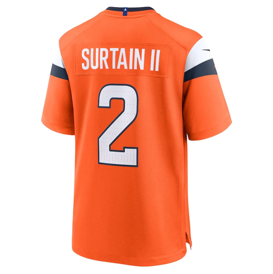 Custom #2 Orange DEN Football Shirt Top
