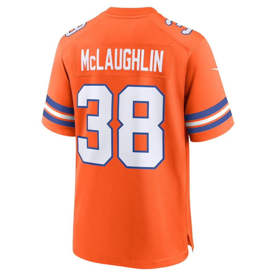 Custom #38 Orange 1977 Throwback DEN Football Shirt Top