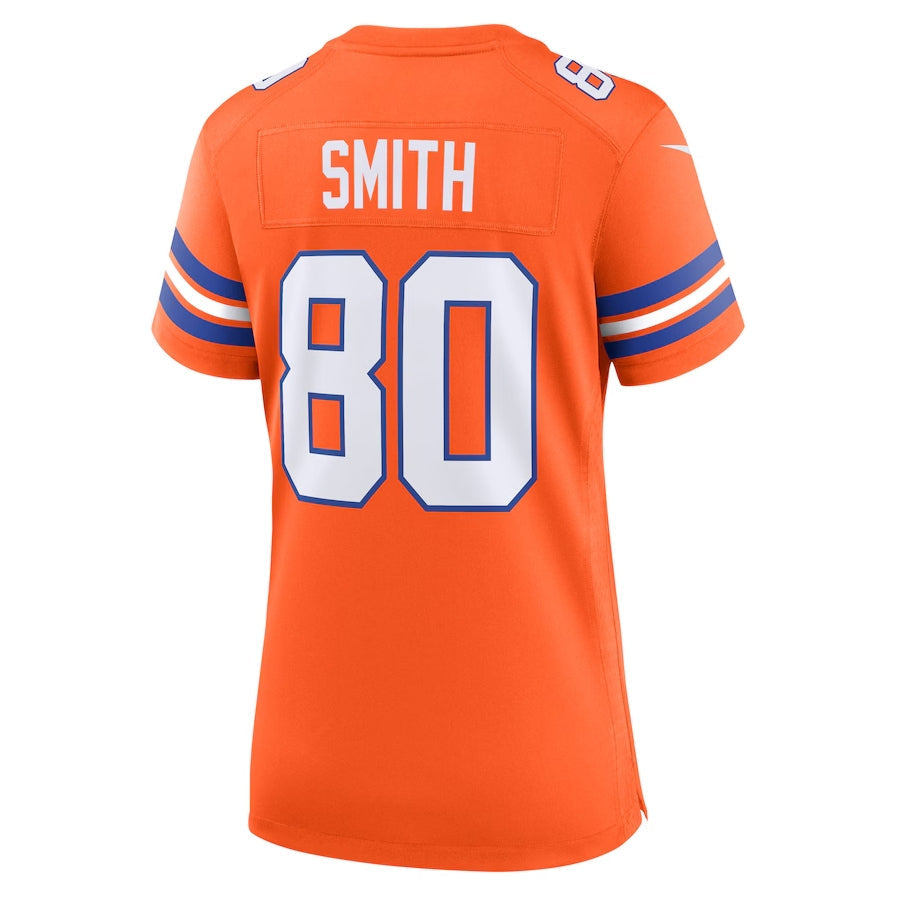 Custom #80 Orange 1977 Throwback DEN Football Shirt Top