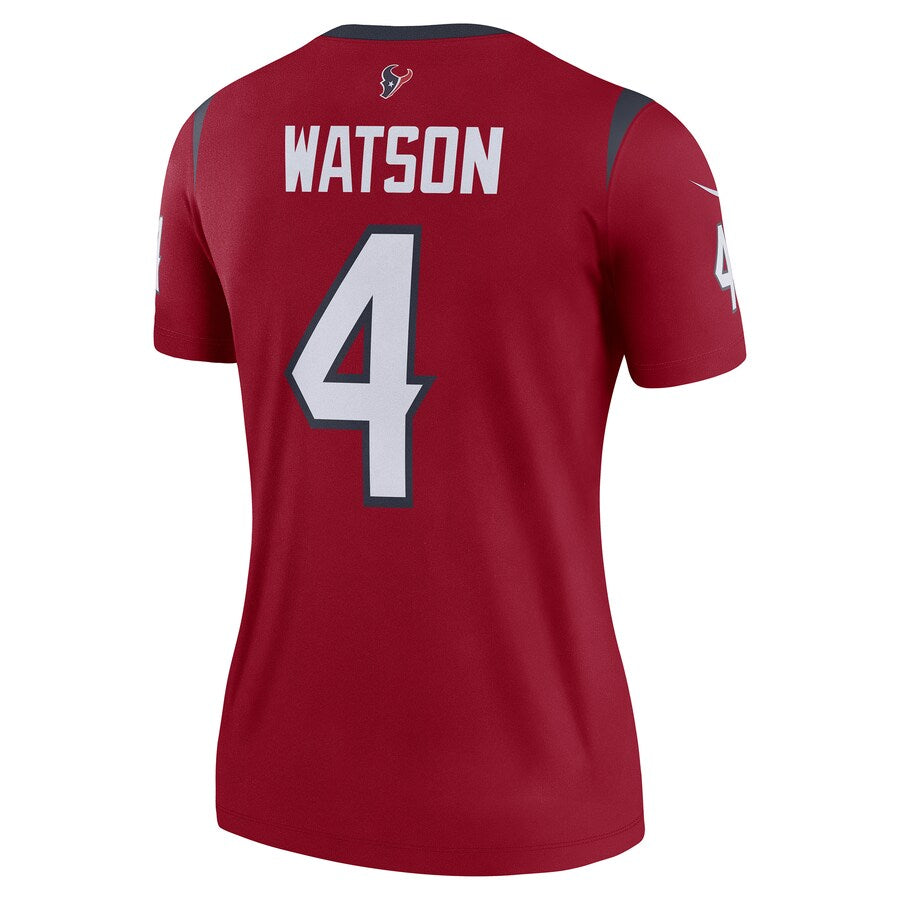 Custom #4 Red HOU Football Shirt Top