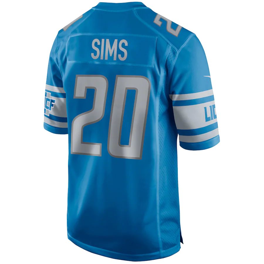 Custom #20 Blue DET Football Shirt Top