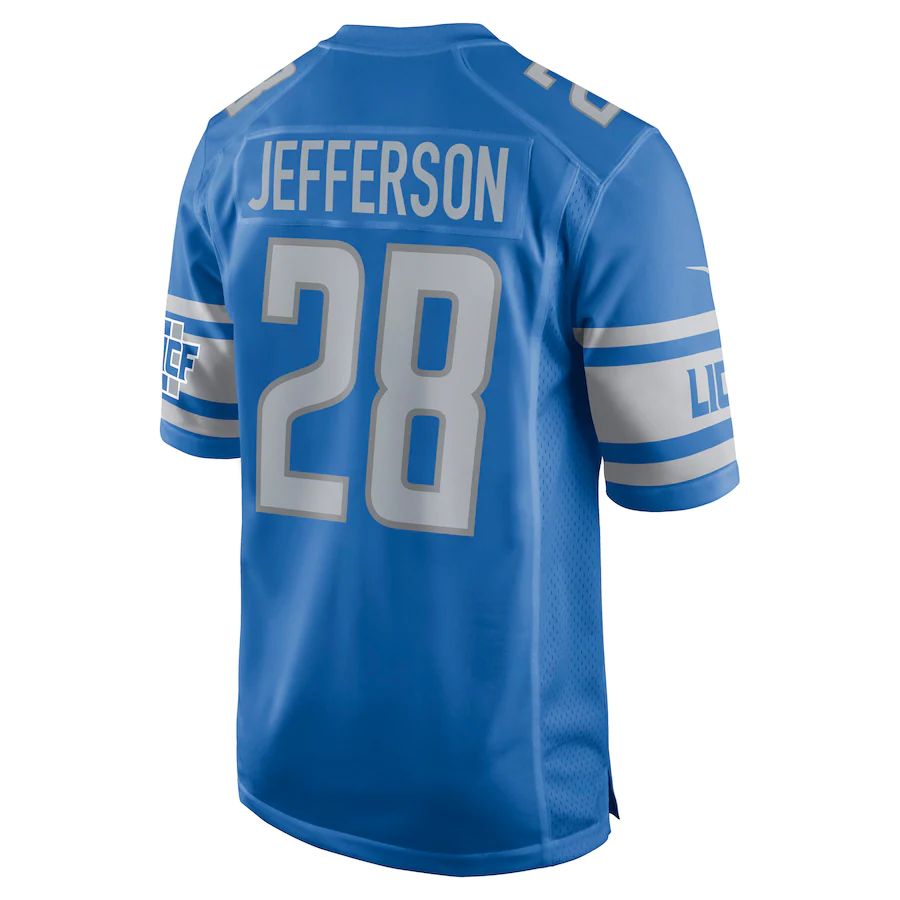 Custom #28 Blue DET Football Shirt Top