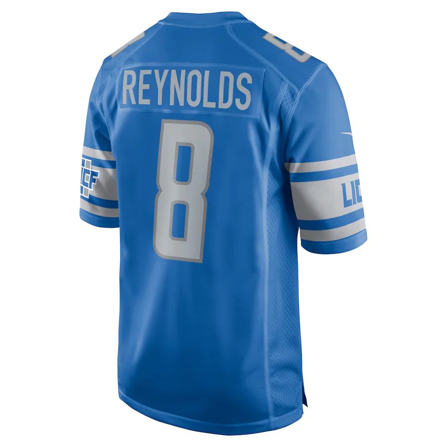 Custom #8 Blue DET Football Shirt Top