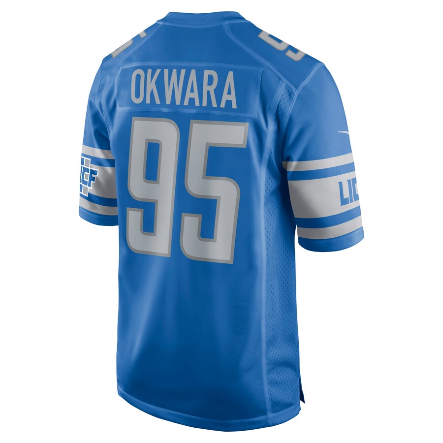 Custom #95 Blue DET Football Shirt Top
