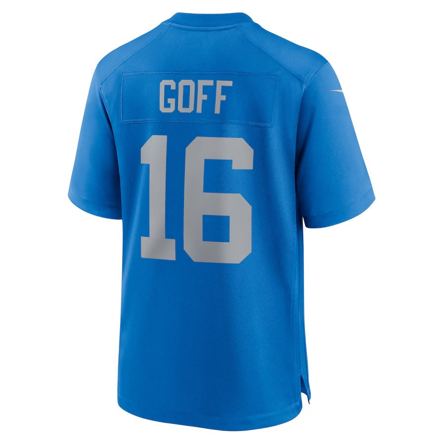 Custom #16 Blue DET Football Shirt Top