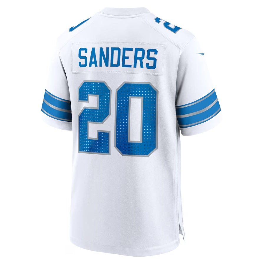 Custom #20 White DET Football Shirt Top