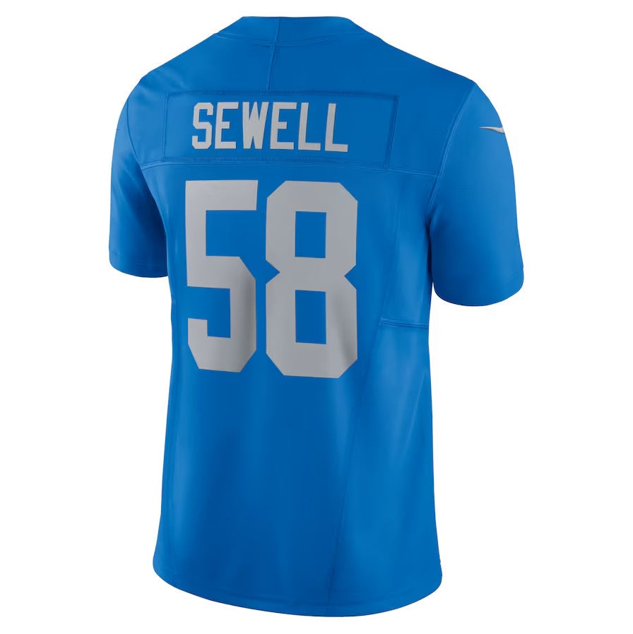 Custom #58 Blue DET Football Shirt Top