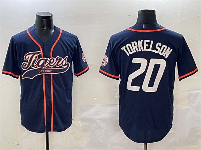 Custom #20 Navy DET Baseball Shirt Top