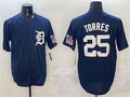 Custom #25 Navy DET Baseball Shirt Top