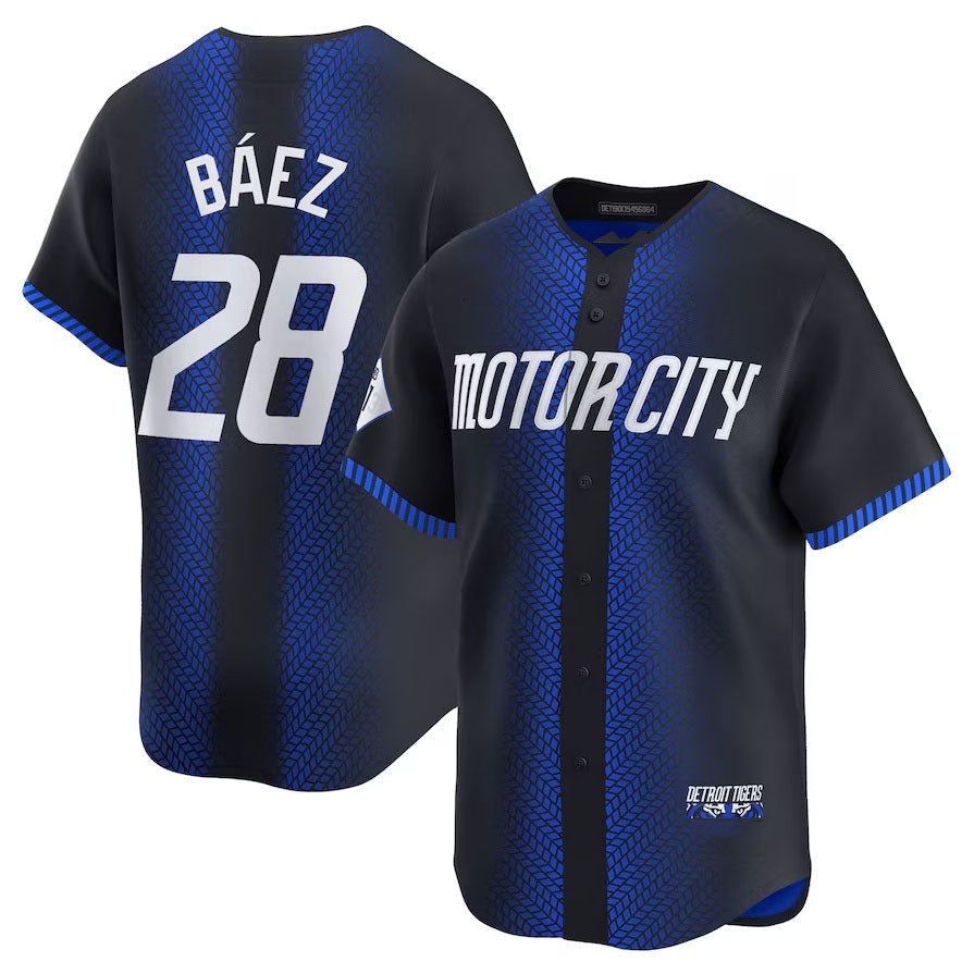 Custom #28 Navy 2024 City Connect DET Baseball Shirt Top