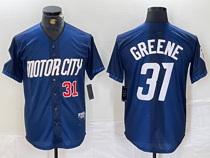 Custom #31 Navy 2024 City Connect DET Baseball Shirt Top