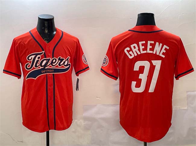 Custom #31 Orange DET Baseball Shirt Top