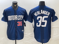 Custom #35 Navy 2024 City Connect DET Baseball Shirt Top